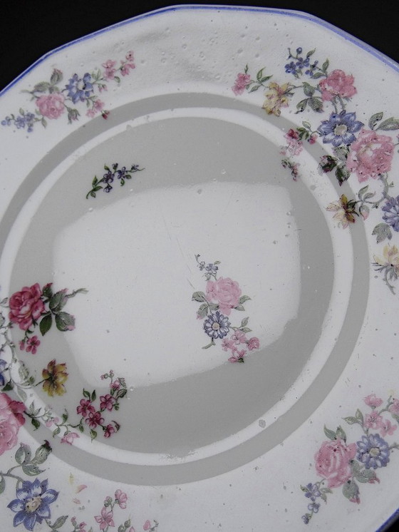 Image 1 of 7 Bernardaud Limoges porcelain dessert plates with floral decoration from the 1920s-1950s