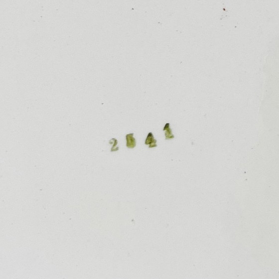 Image 1 of Plateau Artdeco porcelaine et métal fleurs graphiques