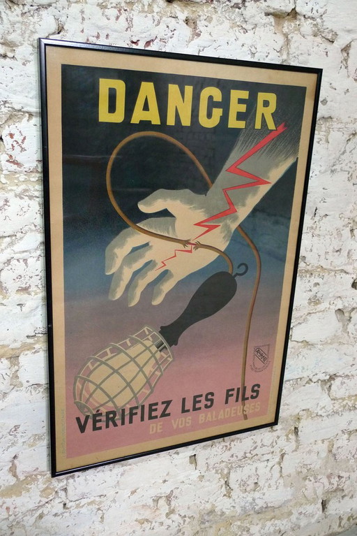 Framed Vintage Poster from the Professional Organization for Building and Public Works Safety, 1940s