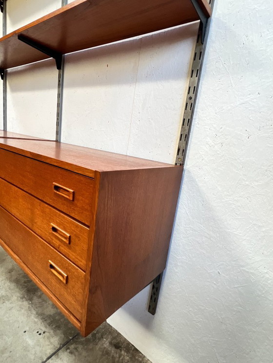 Image 1 of Vintage Teak Wandmeubel / Modulair Wandsysteem, 1960's