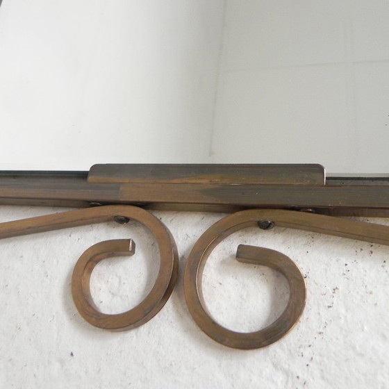 Specchio vintage con cornice in ottone, anni '50 – Glass (photo 5 of 9)