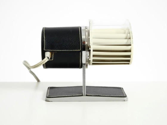 Image 1 of Raro ventilatore da tavolo originale BRAUN HL 1 del 1961, disegnato da Reinhold Weiss, con finitura in pelle.