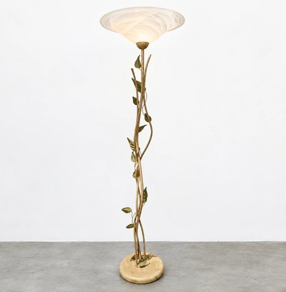 2 x lampada da terra / decorazione metallica botanica / floreale / anni '70 / – Lampade da terra, Glass (photo 9 of 10)