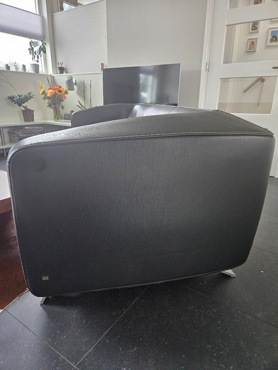 Image 1 of 2 schwarze Ledersofas von Rolf Benz - Design