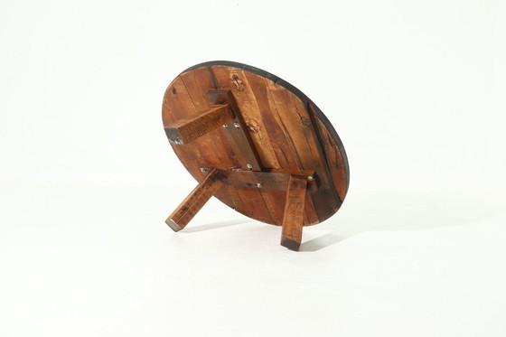 Image 1 of Vintage Artisan Round Tripod Coffee Table 1960s