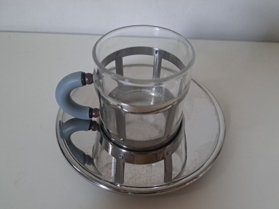 Alessi - 1980 3-Piece Breakfast/Coffee Set: Kettle '9093' & 2 Espresso Cups 'MGDT' - Michael Graves (photo 4 of 10)