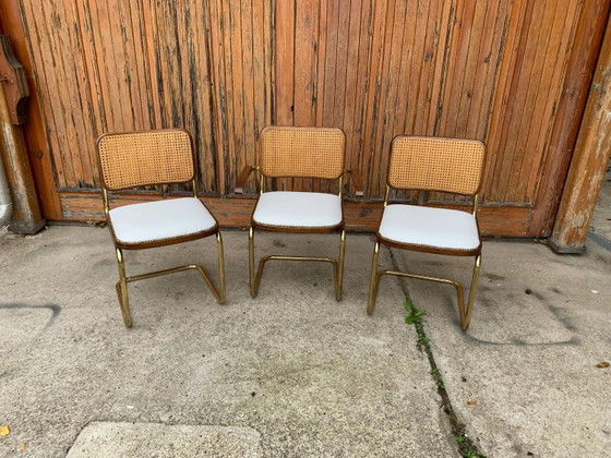 1 of 4 Mid Century Modern Upholstered Cesca Chair Italy 1970, Breuer, Adjustable recliner chair, Metal, Chrome (photo 2 of 7)