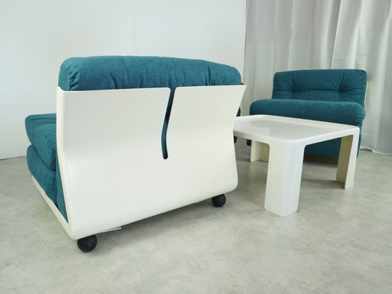 Image 1 of Ensemble fauteuil et table basse Amanta de Mario Bellini, design vintage années 60