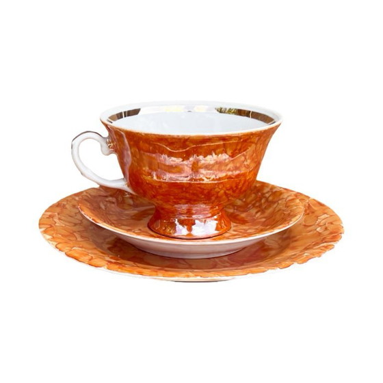 Image 1 of Set da colazione marmorizzato, Wałbrzych, Polonia, anni Settanta.