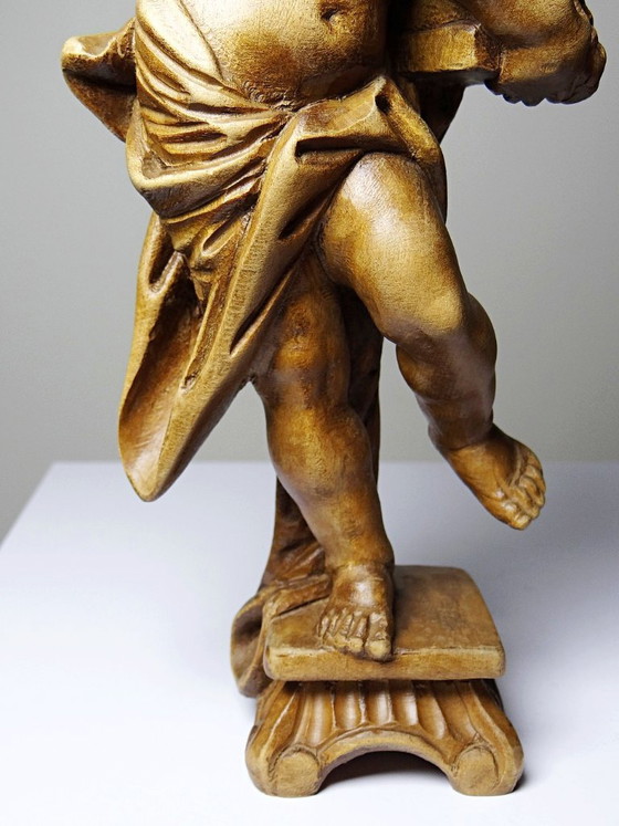 Putto met honing in houtsnijwerk, naar een ontwerp van Feuchtmayer, Duitsland – Vintage (photo 11 of 11)