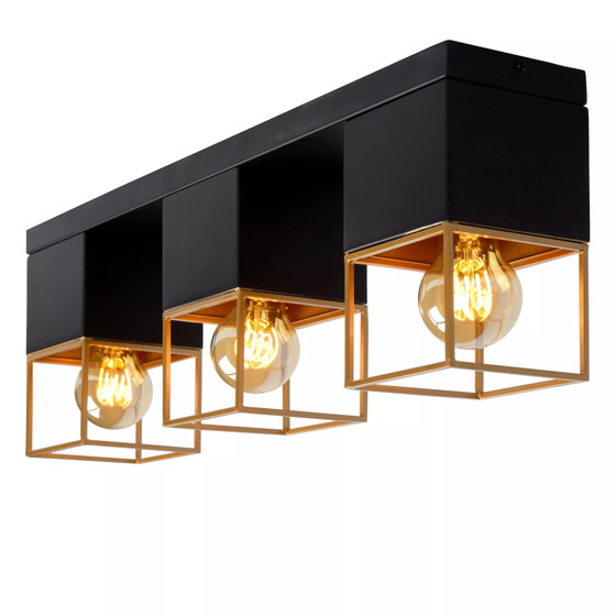Lucide RIXT Ceiling Light - Black - 3x E27 – Metal (photo 4 of 5)