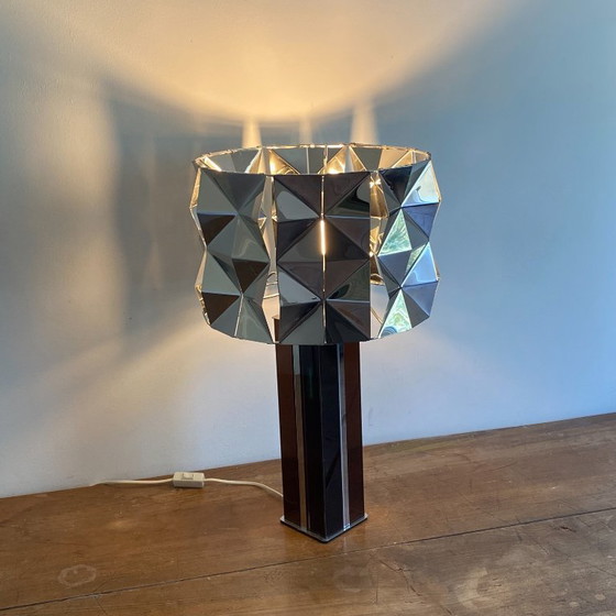Kinetic Lamp. 1970. Smoked Plexiglas. Space Age. – Table lamps, Metal (photo 4 of 7)