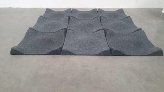 Image 1 of Offecct soundwave swell akoestische 3D design panelen grijs vilt, modulair