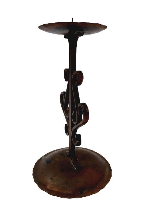 Image 1 of Portacandele vintage in rame battuto, 17 cm