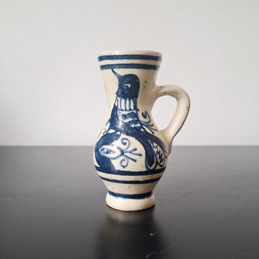 Set di ceramiche Korond fatte a mano (2 pezzi) | Arte popolare della Transilvania | Dipinto a mano