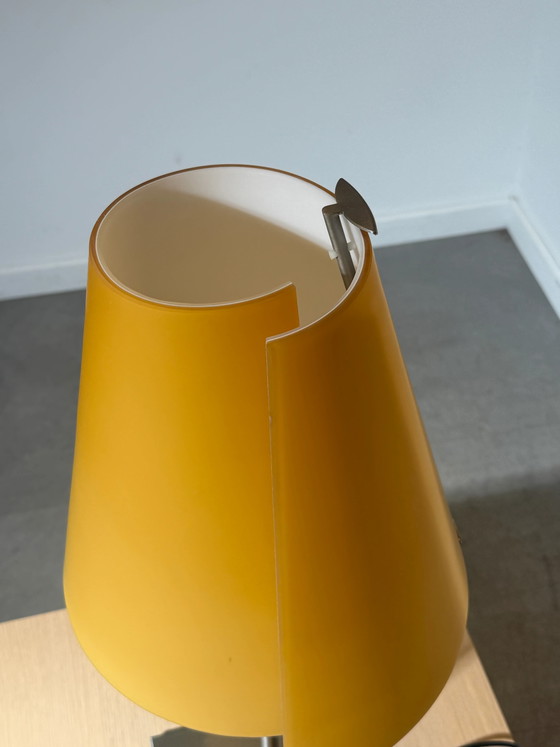 Leucos Tafellamp met Amber Glazen Kap – Tafellampen, Hout (photo 3 of 5)