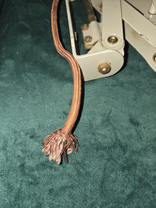 Vintage industrial harmonica wall lamp – cream white