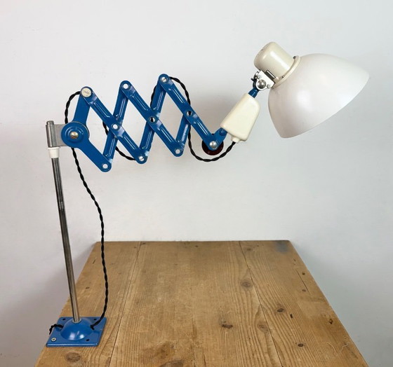 Image 1 of Industrial East German Scissor Lamp from VEB Zweckleuchtenbau Dresden, 1950s