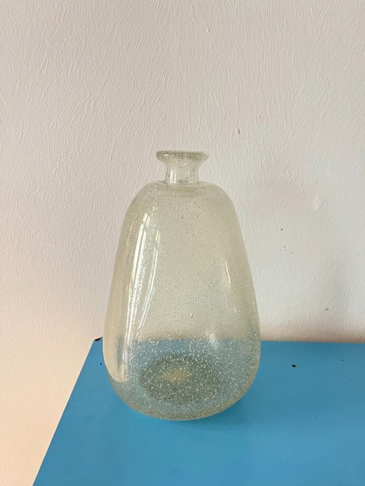Vintage Bubble Glass Vase – Modernes, mundgeblasenes Design aus der Mitte des Jahrhunderts