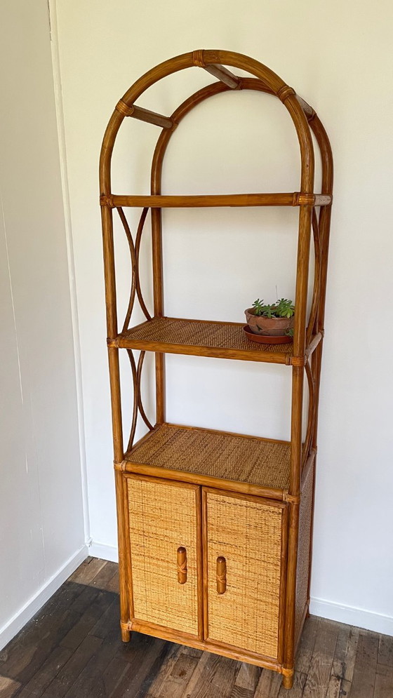 Image 1 of Etagere Osier Bambou Vintage