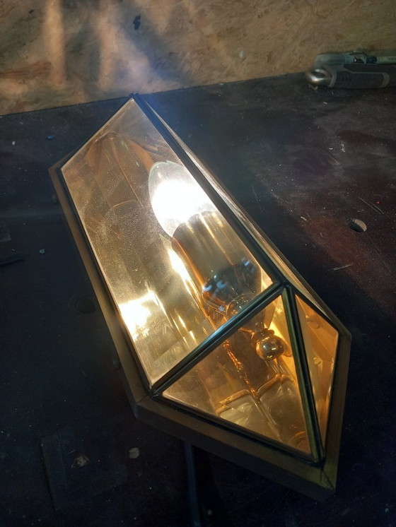 Image 1 of Deknudt Wandleuchte aus Glas und Messing