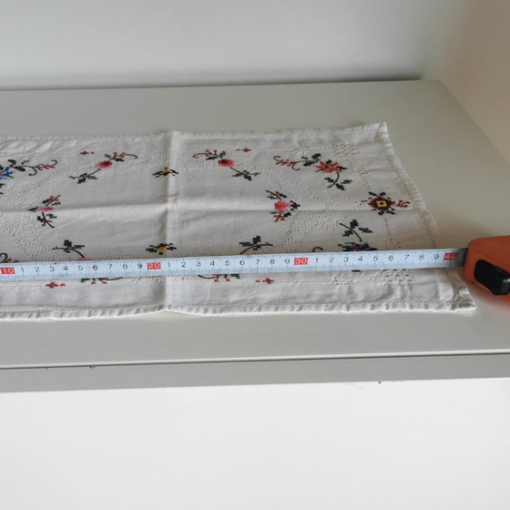 Image 1 of THREAD BREAKFAST TABLECLOTH - HAND EMBROIDERED