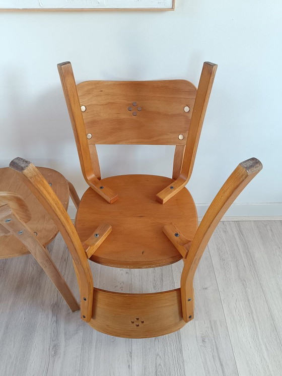 Image 1 of 4 sedie da pranzo in legno curvato scandinave