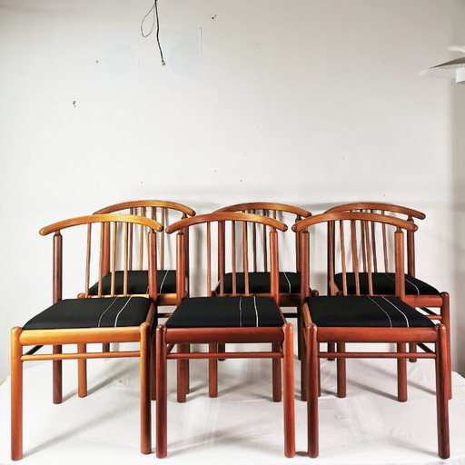 Set aus 6 Teakholzstühlen, Mid-Century, Dänemark, 1970er Jahre.