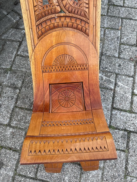 Image 1 of Houten vouwstoel vintage handgesneden 