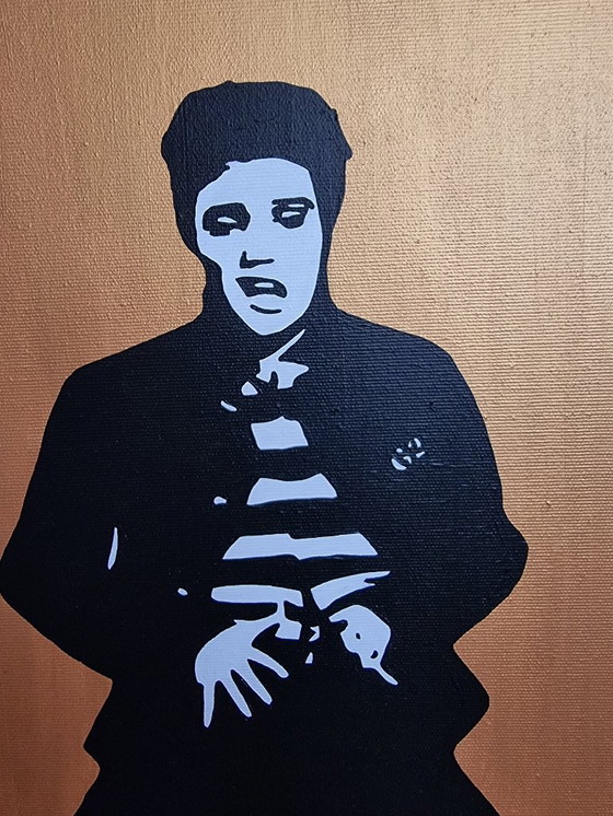 Image 1 of Frances Eckhardt - 50x70 cm Pop Art Elvis Painting Hand-Painted
