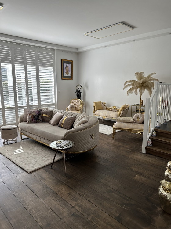 Sofà, Velluto, Beige (foto 3 di 6)