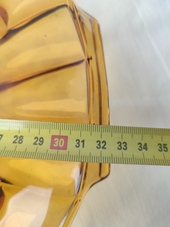 Image 1 of 2 x Walther & Sohne Art Deco fruit bowl, Amber color, Orient model, pressed glass