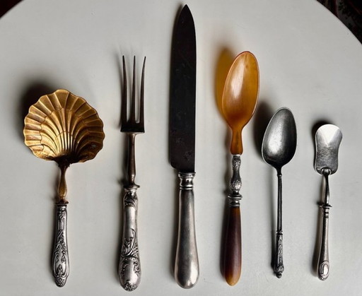 Lot cutlery silver plated/silver/ormolu 