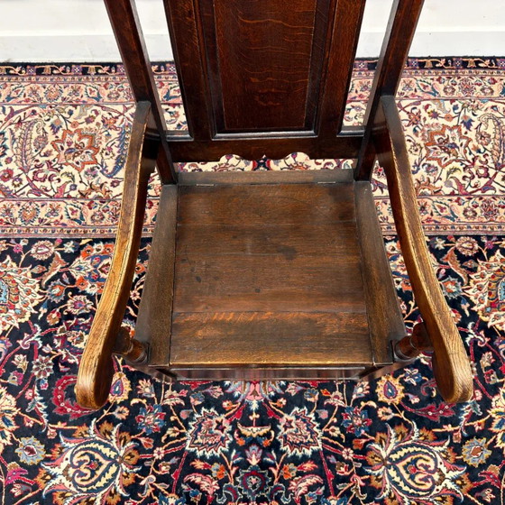 Classic English 17th-century Commode Chair, Armchairs, Wood, Brown, Chesterfield (photo 7 of 8)