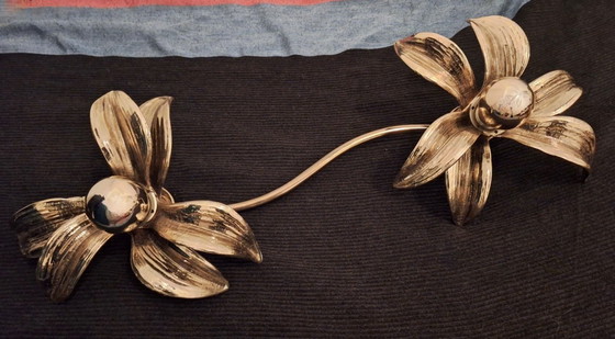 Image 1 of Brass Organically Shaped Double Wall or Ceiling Lights, 1970s