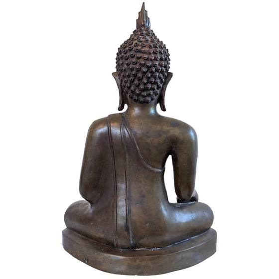Museum-Quality Lan Xang Masterpiece – Fire-Gilded Bronze with Inlaid Ivory – 46 cm – Sculpture, Gold (photo 5 of 10)