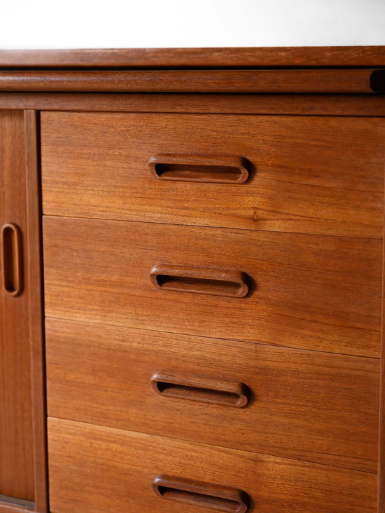 Image 1 of Bibliothèque vintage scandinave en teck avec bureau escamotable