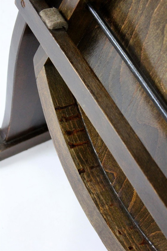 Image 1 of Fauteuil de cinéma vintage TON (Thonet), tchèque des années 1940, siège de théâtre en bois