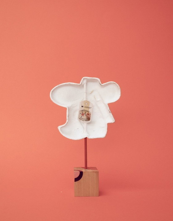 Image 1 of Vintage Picasso stijl masker uit papier maché met bijpassende staander 