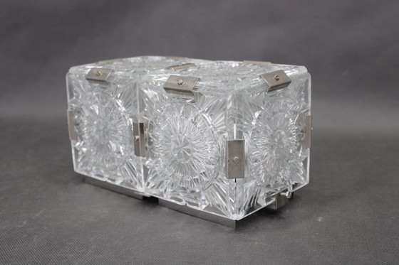 Image 1 of Coppia di applique in vetro ceco della metà del secolo di Kamenický Šenov