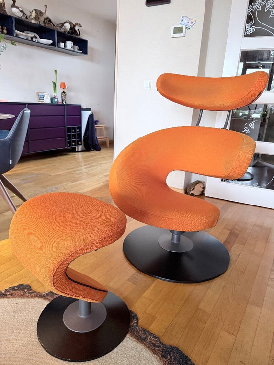 Image 1 of Varier Stokke Peel Oranje met hocker