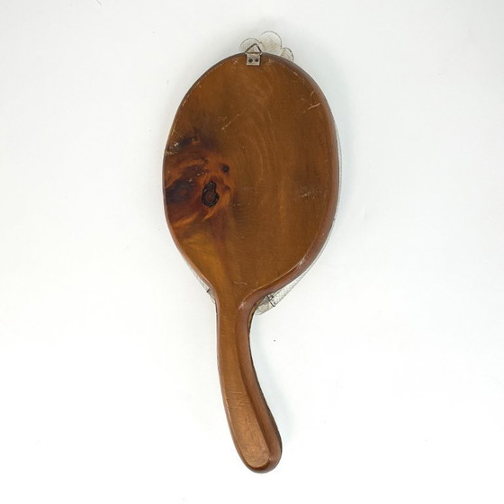 Image 1 of Venetiaanse Murano handspiegel/wandspiegel met glazen bloemen, Italië jaren 1940/50
