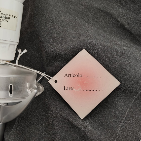 Image 1 of Vintage Lucente Wall Lamp – Italian Space Age Design – Orange Glass – NOS with Tag – 1970s Style Lighting