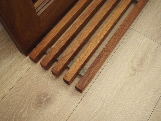 Specchio danese in mogano massiccio con ripiano a doghe, anni '70 – Legno (photo 11 of 14)