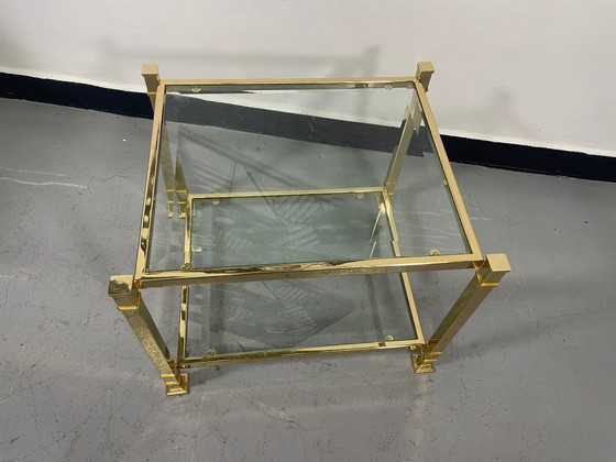 Image 1 of Vintage Brass & Glass Coffee Table 1970s Europe