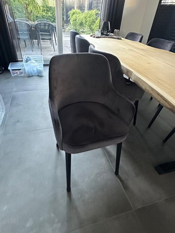 Image 1 of Chaises de salle à manger Democle exclusives – lot de 8 – anthracite – état impeccable