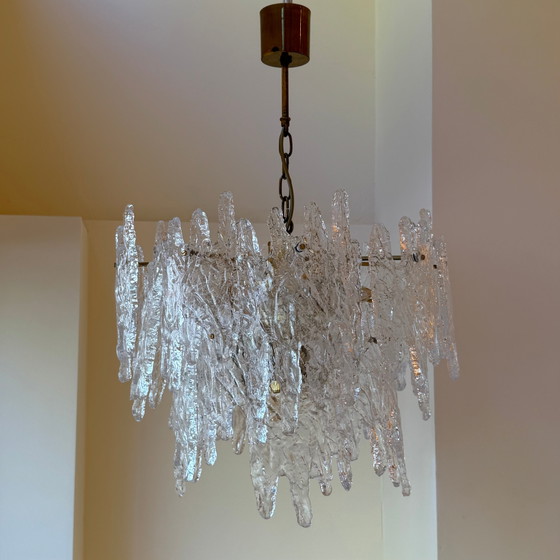 Image 1 of Murano ‘ice glass’ kroonluchter van Zeroquattro Milano