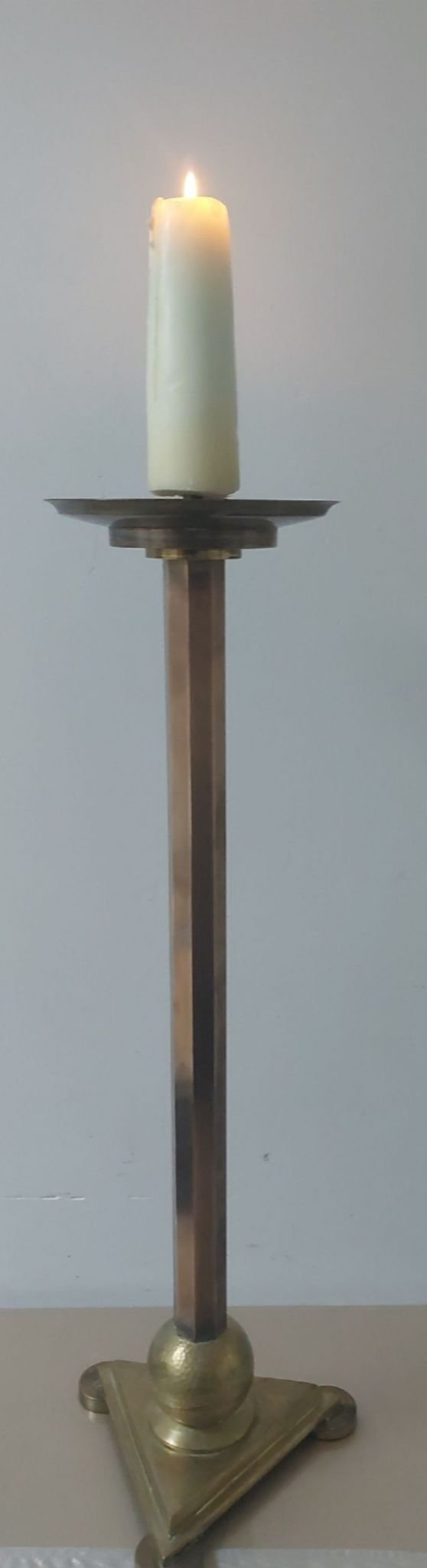 Candle holder 2900/1920 92 cm high 5.6 kg, Brass, Copper, Brown (photo 2 of 10)