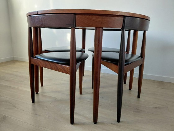 Image 1 of Uitschuifbare eettafel met 4 stoelen Hans Olsen / Frem Røjle / Roundette