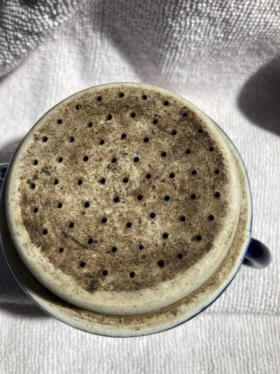 Image 1 of Vintage tweedelige theepot van steengoed van Alphonse Mouton